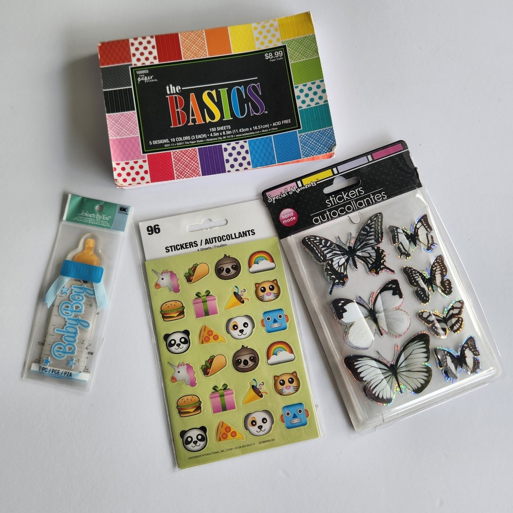 NEW Scrapbook Bundle Paper Sticker Lot The Paper Studio Basics‎ 150 Sheets